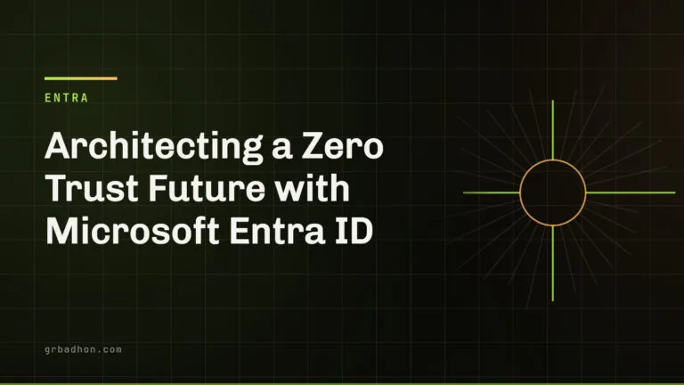 Architecting a Zero Trust Future with Microsoft Entra ID: Strategies for Identity‑Centric Security — Entra article banner on grbadhon.com