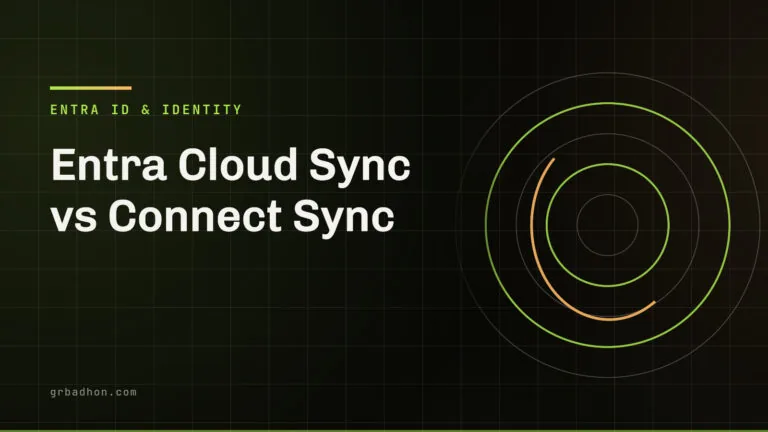 Entra Cloud Sync vs Connect Sync: what the 30 September deadline forces. Entra ID & Identity article banner on grbadhon.com
