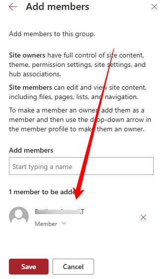 SharePoint advanced permissions settings showing site permission groups