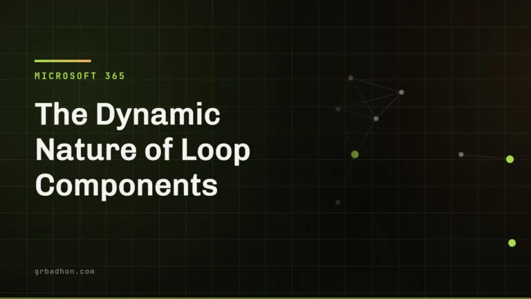 The Dynamic Nature of Loop Components — Microsoft 365 article banner on grbadhon.com