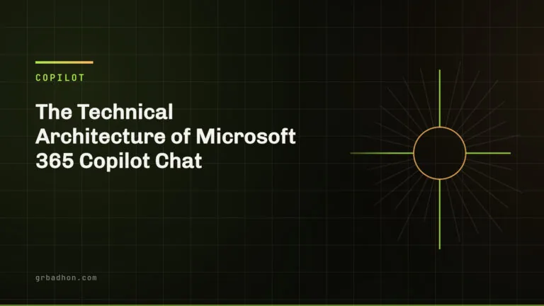The Technical Architecture of Microsoft 365 Copilot Chat — Copilot article banner on grbadhon.com