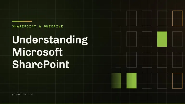 Understanding Microsoft SharePoint. SharePoint & OneDrive article banner on grbadhon.com