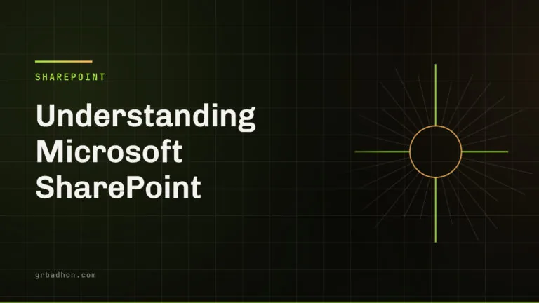 Understanding Microsoft SharePoint — SharePoint article banner on grbadhon.com