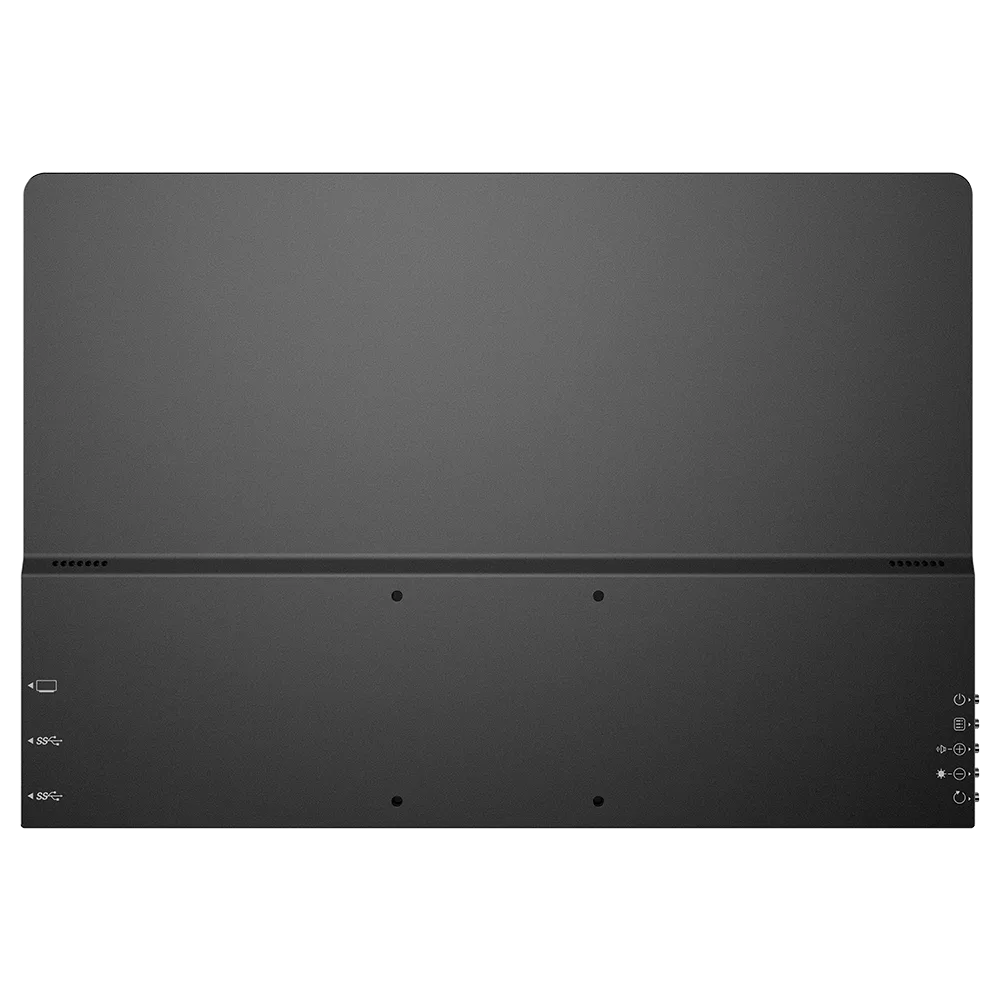 Rear of the UPERFECT GR16HQ showing the 75 x 75 mm VESA mount points and side buttons