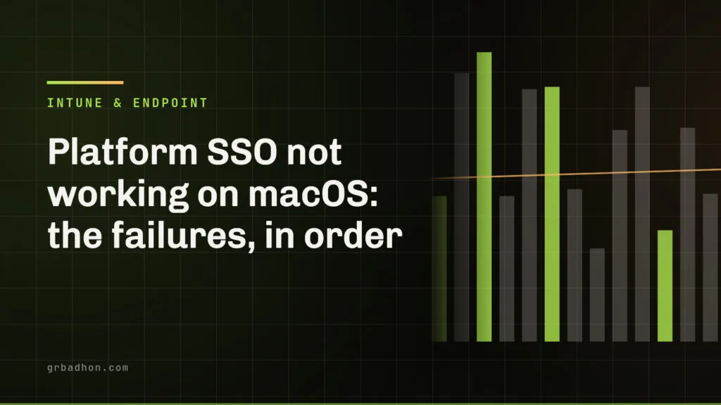 Platform SSO not working on macOS: the failures, in order. Intune & Endpoint article banner on grbadhon.com
